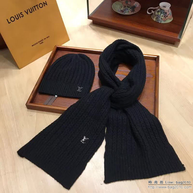 路易威登LV 秋冬新款 原單羊毛帽子圍巾套裝 情侶款 男女同款 LLWJ6200
